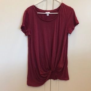BP Twist Front Tee in Berry